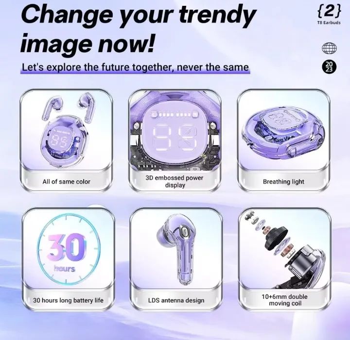 Air39 Wireless Earbuds – Crystal-Clear Sound & Transparent LED Case