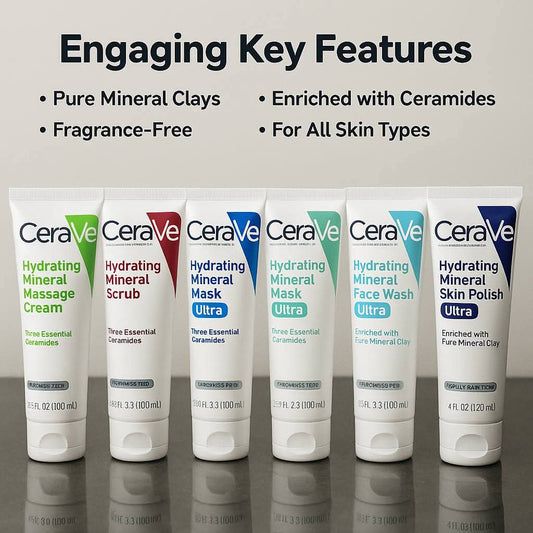 Pack of 06 CeraVe Hydrating Mineral Facial Kit