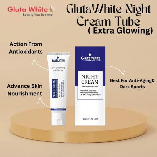 Gluta White Night Cream & Face Wash Combo Glow Deal