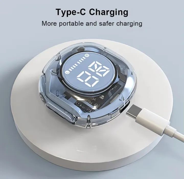 Air39 Wireless Earbuds – Crystal-Clear Sound & Transparent LED Case