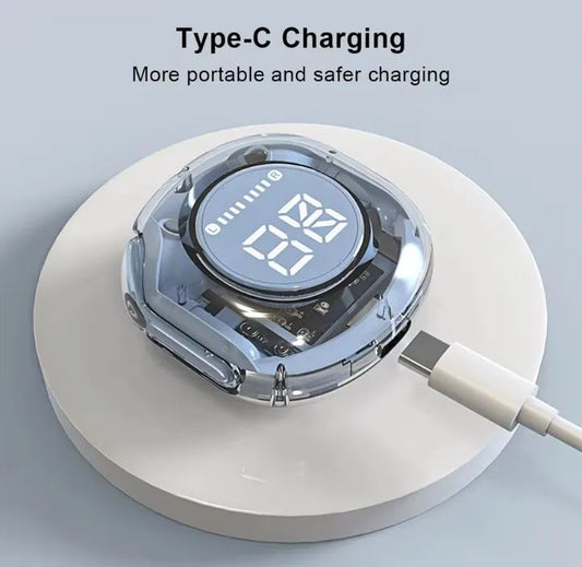 Air39 Wireless Earbuds – Crystal-Clear Sound & Transparent LED Case