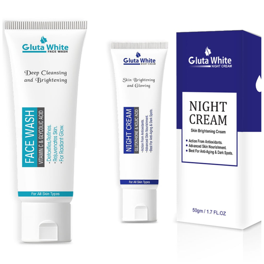 Gluta White Night Cream & Face Wash Combo Glow Deal